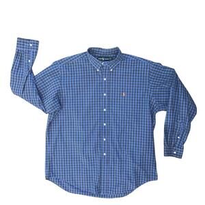 Polo Ralph Lauren Men's Long Sleeve Classic Fit Blue Black Plaid SZ XL EUC